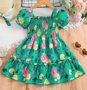 3D Digital Print Baby Girl Exclusive Dress RBKF0017