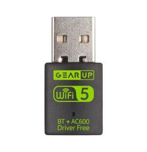 GearUP 600Mbps Dual Band WiFi  Bluetooth Adapter For Windows PCLaptop- Driver Free Version WiFi Hotspot Supported 24GHz  5GHz DSEG0002