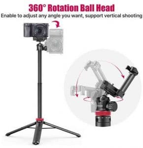 Ulanzi MT44 Extendable Vlog Tripod With 360 Ball Head  Black Color DSEG0008